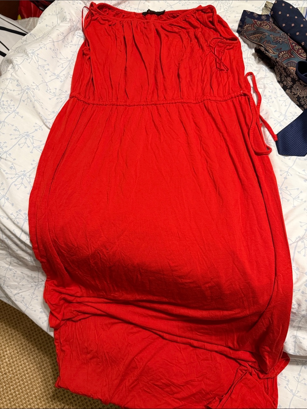 The Limited Red Maxi Skirt with Drawstring Waist